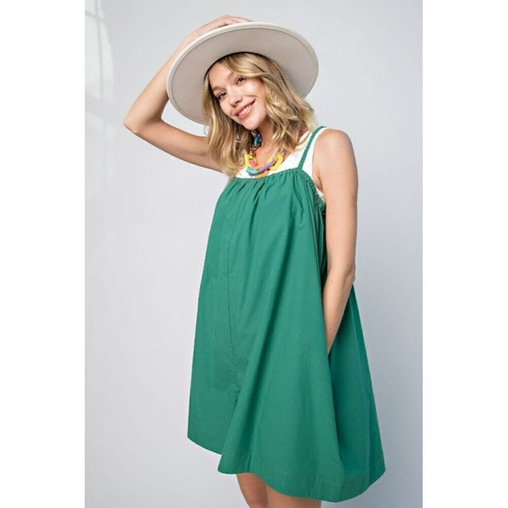 Poppy Love Wide Leg Romper in Pacific Green